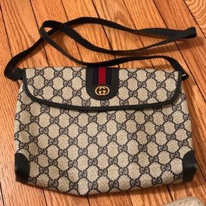 Vintage Gucci Handbag Navy, Authentic